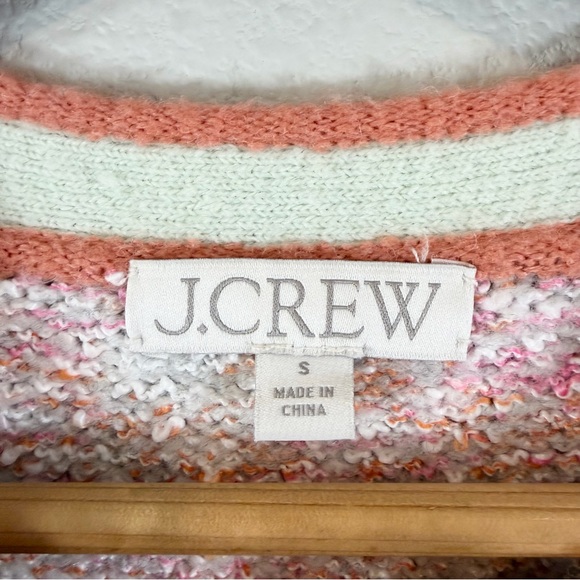 J. Crew Marled Sweater Lady Jacket Size S Pink Cream Orange Knit Preppy Spring - Picture 6 of 11